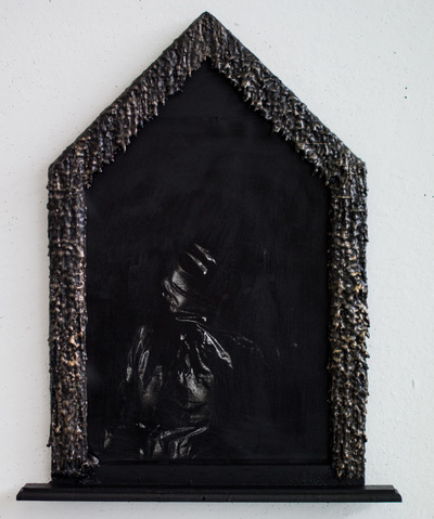 Broken Sundowns - Radiance to Imminence (2015) from the Eight Stages of Dissolution series. Photograph with handmade frame embellished with shells.