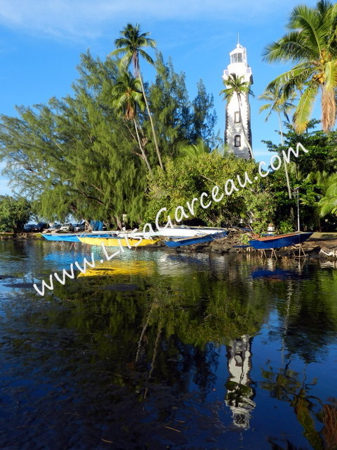 Bespoke Art by Liisa Garceau - Lighthouse Tahiti, French Polynesia.
