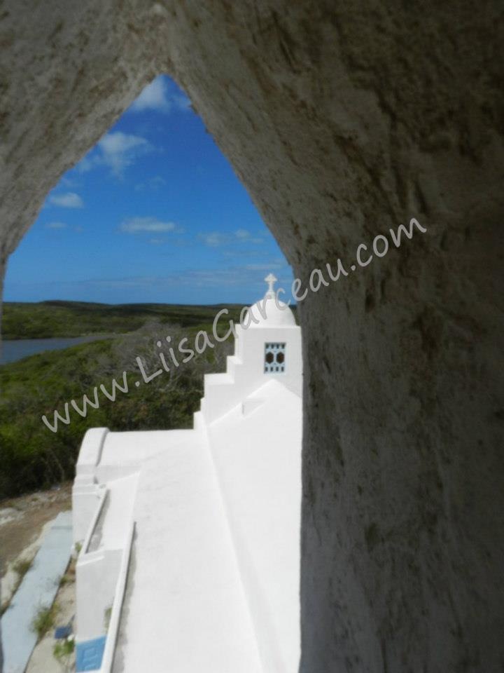 Bespoke Art by Liisa Garceau - View from Clarence Town Church, Long Island, Bahamas.